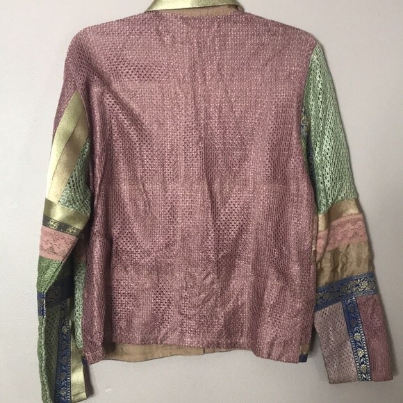 Vtg Marisol patchwork star button up fall winter cardigan coat size small - Picture 11 of 13